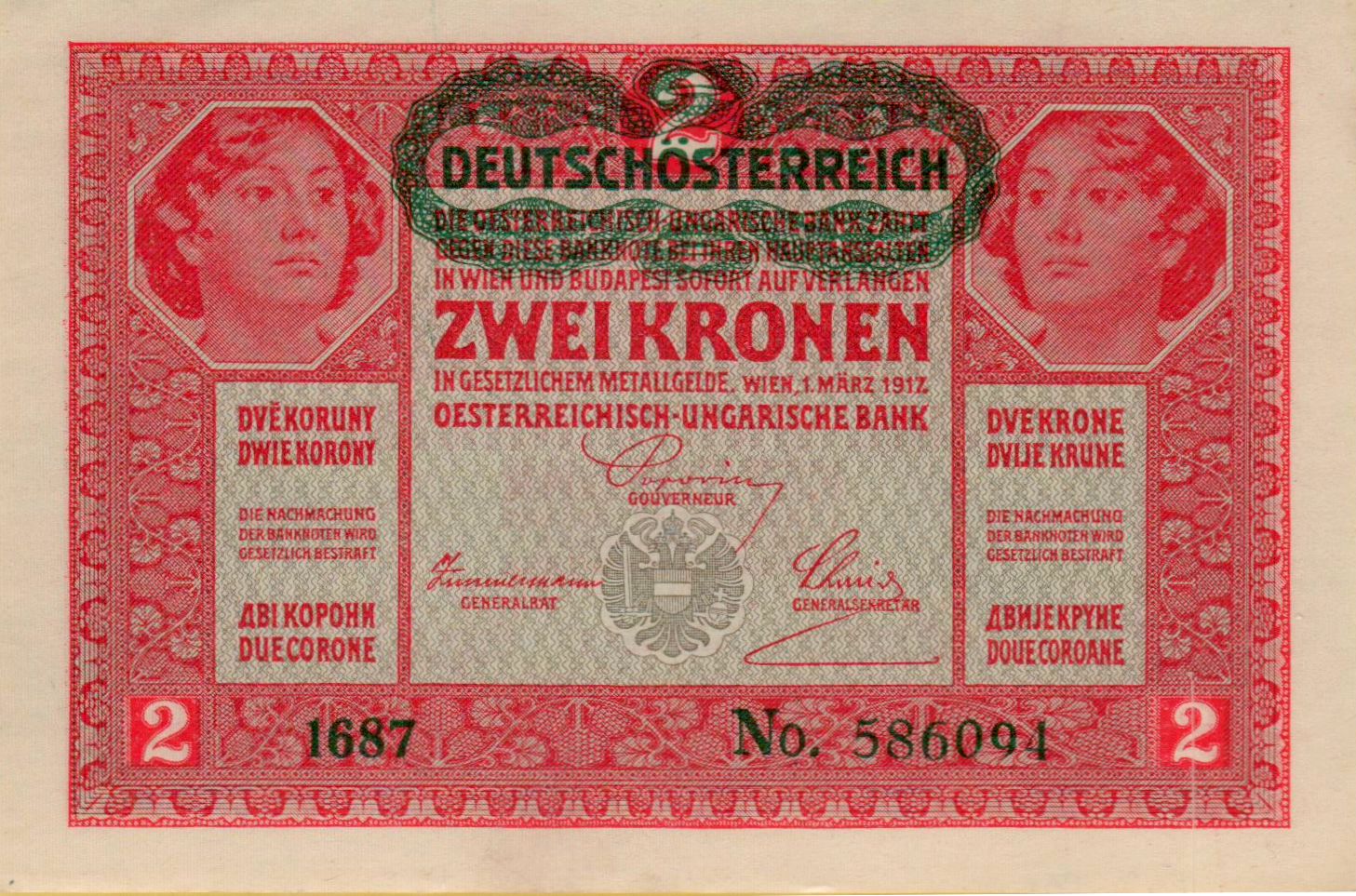 Austria 2 1919 UNC P-50